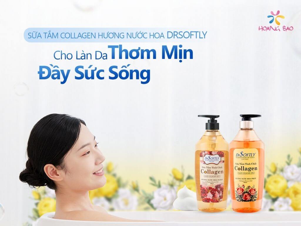 Chăm sóc cơ thể bằng sữa tắm collagen DrSoftly hương nước hoa quyến rũ
