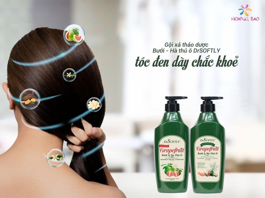 Mẹo chăm sóc tóc kích mọc tóc với dầu gội bưởi hà thủ ô DrSoftly